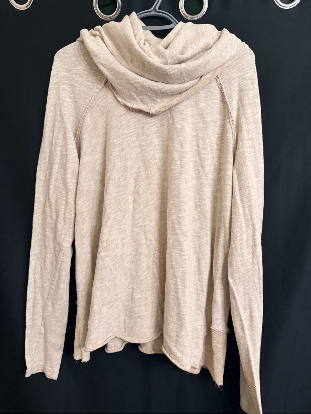 Free People FP Beach Beige Lightweight Cowl Neck Long-Sleeve Top Size M